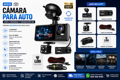 CÁMARA PARA CARRO / DASH CAM 1080P VIRAL