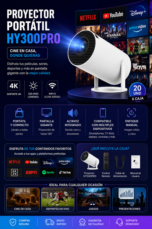 PROYECTOR PORTÁTIL HY300PRO