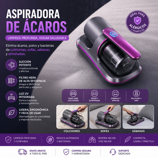 ASPIRADORA ANTIÁCAROS Y POLVO VIRAL